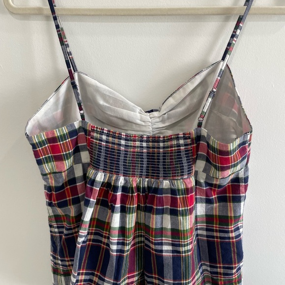 J. Crew Multicolor Plaid adjustable preppy babydoll tank top. - Picture 3 of 5